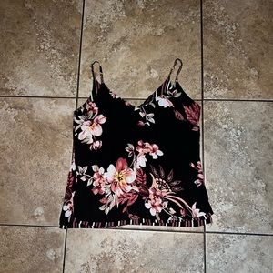 Black and pink floral blouse from White House black market women’s size small.
